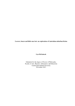 Leavers, loners and little ones lost: An exploration of Australian suburban fiction