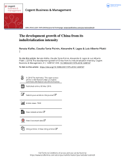 The development growth of China from its industrialization intensity