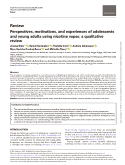 Perspectives, motivations, and experiences of adolescents and young adults using nicotine vapes: A qualitative review