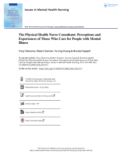 The physical health nurse consultant: Perceptions and experiences of those who care for people with mental illness