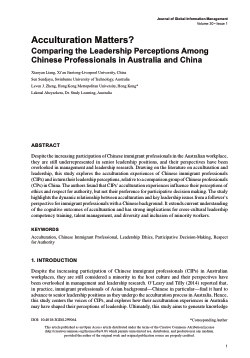 Acculturation matters?: Comparing the leadership perceptions among Chinese professionals in Australia and China