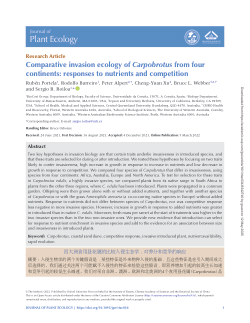 Comparative invasion ecology of Carpobrotus from four continents: Responses to nutrients and competition
