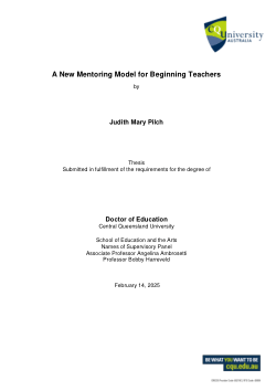 A New Mentoring Model for Beginning Teachers