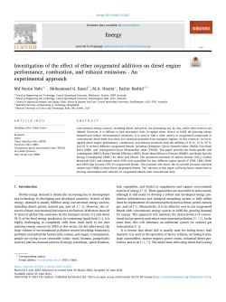 Investigation of the effect of ether oxygenated additives on diesel engine performance, combustion, and exhaust emissions - An experimental approach