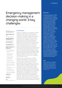 Emergency management decision-making in a changing world: 3 key challenges