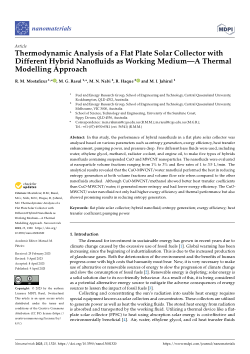Thermodynamic analysis of a flat plate solar collector with different hybrid nanofluids as working medium—A thermal modelling approach
