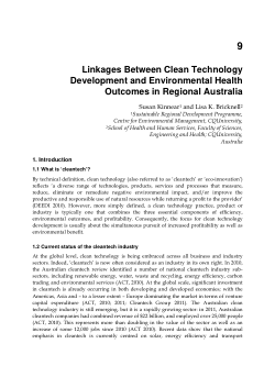 Linkages between clean technology development and environmental health outcomes in regional Australia