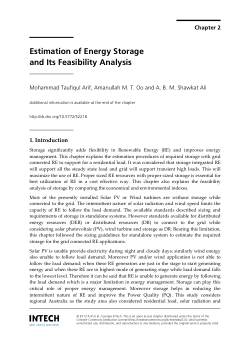 Estimation of energy storage and its feasibility analysis