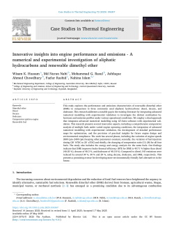Innovative insights into engine performance and emissions - A numerical and experimental investigation of aliphatic hydrocarbons and renewable dimethyl ether