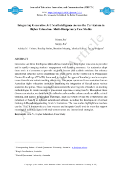Integrating generative artificial intelligence across the curriculum in higher education: Multi-disciplinary case studies