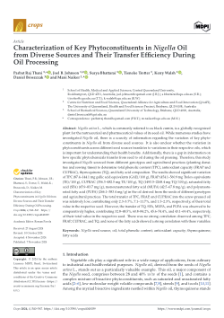 Characterization of key phytoconstituents in nigella oil from diverse sources and their transfer efficiency during oil processing