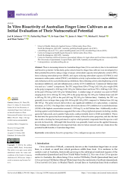 In vitro bioactivity of Australian finger lime cultivars as an initial evaluation of their nutraceutical potential