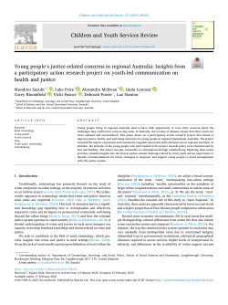 Young people's justice-related concerns in regional Australia: Insights from a participatory action research project on youth-led communication on health and justice
