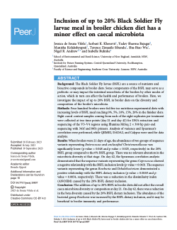 Inclusion of up to 20% Black Soldier Fly larvae meal in broiler chicken diet has a minor effect on caecal microbiota