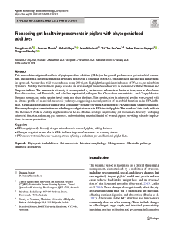 Pioneering gut health improvements in piglets with phytogenic feed additives