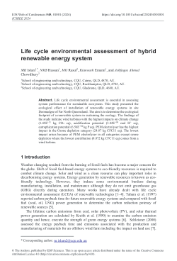 Life cycle environmental assessment of hybrid renewable energy system