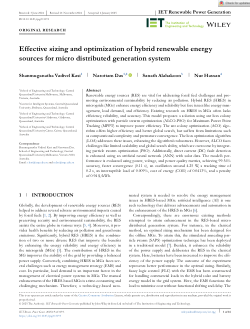 Effective sizing and optimization of hybrid renewable energy sources for micro distributed generation system