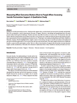 Measuring what outcomes matters most to people when accessing suicide postvention support: A qualitative study