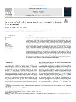 Use or non-use? A deep dive into the amenity and ecological benefits of the Great Barrier Reef