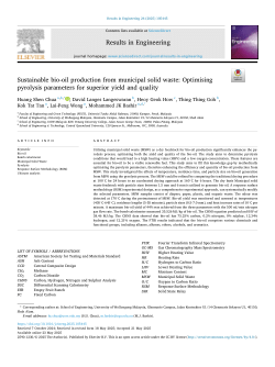 Sustainable bio-oil production from municipal solid waste: Optimising pyrolysis parameters for superior yield and quality