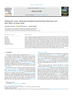 Chilling the waste: Analysing household bread-freezing behaviours and their effect on bread waste