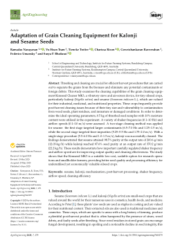 Adaptation of grain cleaning equipment for kalonji and sesame seeds