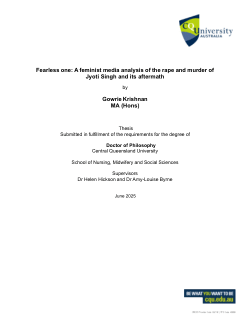 Fearless one: A feminist media analysis of the rape and murder of Jyoti Singh and its aftermath