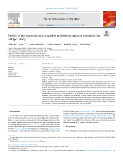 Review of the Australian nurse teacher professional practice standards: An e-Delphi study