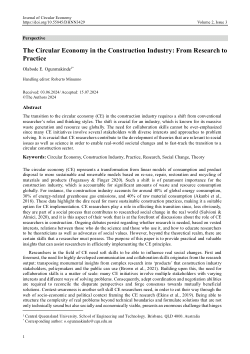 The circular economy in the construction industry: From research to practice