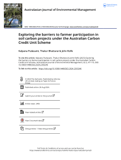 Exploring the barriers to farmer participation in soil carbon projects under the Australian Carbon Credit Unit Scheme