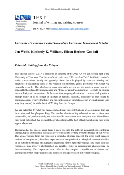 Editorial: Writing from the fringes