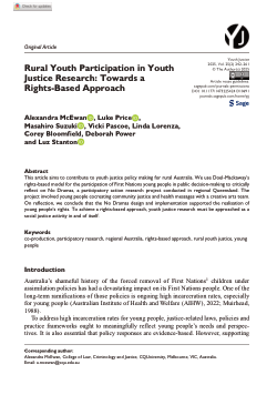 Rural youth participation in youth justice research: Towards a rights-based approach