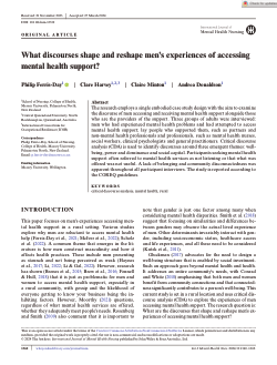 What discourses shape and reshape men's experiences of accessing mental health support?