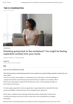 Dreading going back to the workplace? You might be feeling separation anxiety from your home