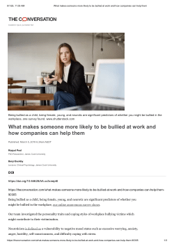 What makes someone more likely to be bullied at work and how companies can help them