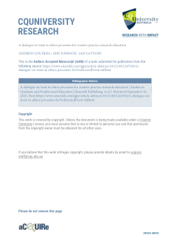A dialogue on trust in ethics processes for creative practice research education