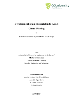 Development of an Exoskeleton to Assist Citrus-Picking