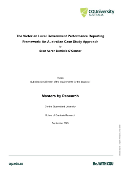 The Victorian Local Government Performance Reporting Framework: An Australian Case Study Approach