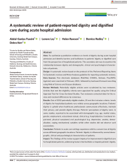 A systematic review of patient-reported dignity and dignified care during acute hospital admission