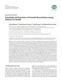 Knowledge and Experience of Neonatal Resuscitation among Midwives in Tamale.