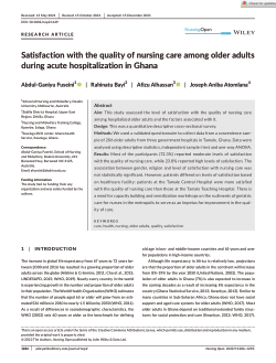 Satisfaction with the quality of nursing care among older adults during acute hospitalization in Ghana