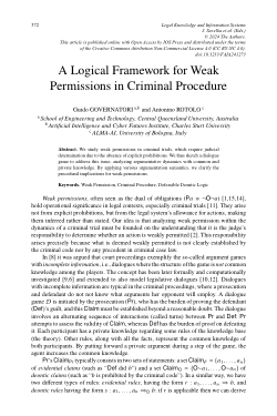 A logical framework for weak permissions in criminal procedure