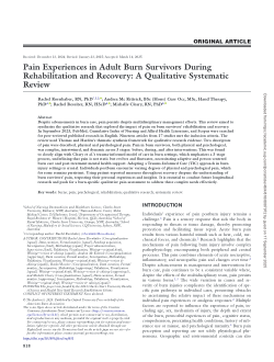 Pain experiences in adult burn survivors during rehabilitation and recovery: A qualitative systematic review