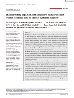 The midwifery capabilities theory: How midwives enact woman-centered care to address systemic inequity