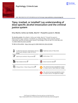 Tipsy, trashed, or totalled? Lay understanding of dose-specific alcohol intoxication and the criminal justice system