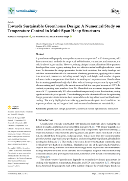 Towards sustainable greenhouse design: A numerical study on temperature control in multi-span hoop structures