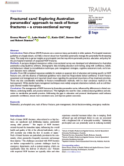 Fractured care? Exploring Australian paramedics’ approach to neck of femur fractures – A cross-sectional survey