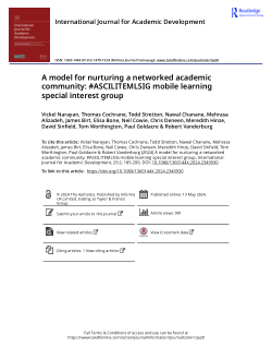 A model for nurturing a networked academic community: #ASCILITEMLSIG mobile learning special interest group