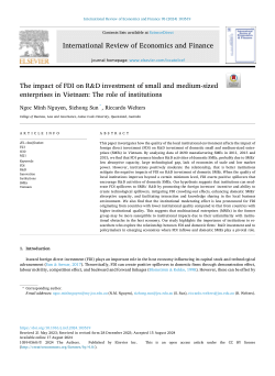 The impact of FDI on R&D investment of small and medium-sized enterprises in Vietnam: The role of institutions