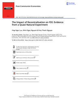 The impact of recentralisation on FDI: Evidence from a quasi-natural experiment